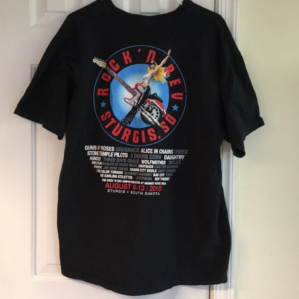 Sturgis Rock N Rev 2010 Concert T-SHIRT Black XL